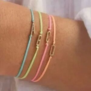 Gorjana✨NWT A B C Prism Bracelet Initial Gold Adjustable Bracelet Retail $45